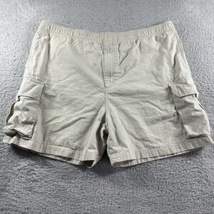 L.L Bean Rip Stop Hiking Cargo‎ Shorts Mens Large Cotton Khaki Tan Beige 6"